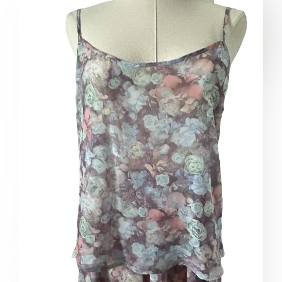 American Apparel Tops - American Apparel Chiffon Rose Print Cami Tank